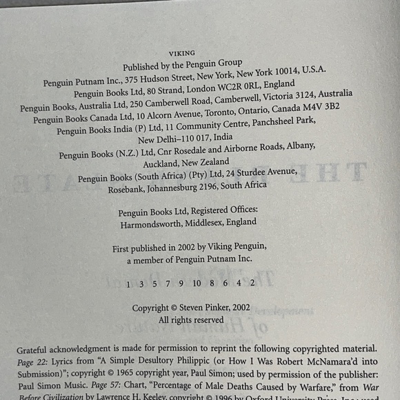 Steven Pinker, The Blank State: The Modern Denial of Human Nature, 2002, Viking. - Picture 11 of 16